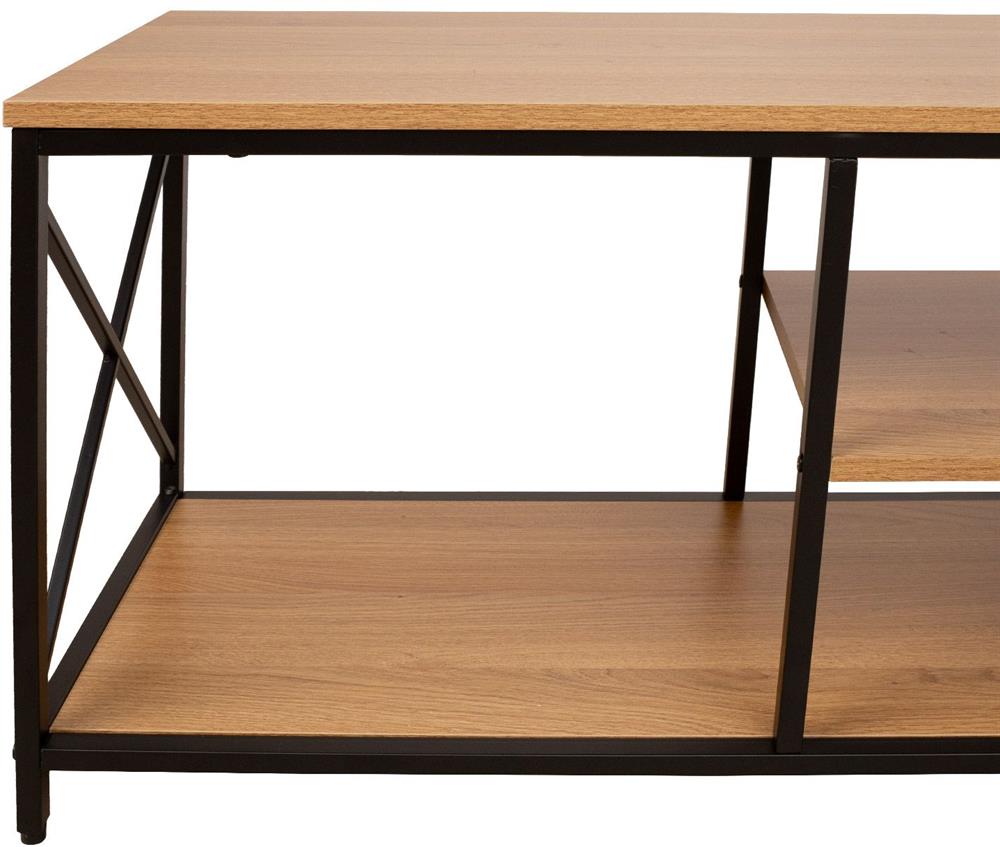 TV Table Study 2 | size: Length: 40cm, Width: 140cm, Height: 46.5cm | color: Black/Oak | image: 2 | variant: 1017695