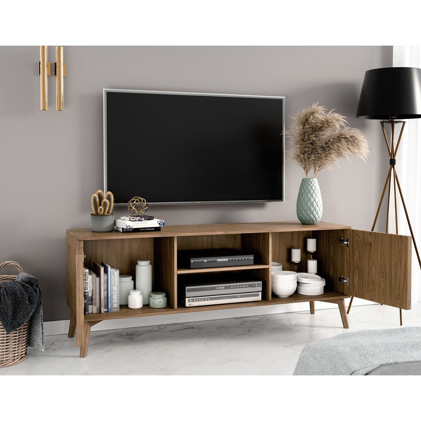 TV Table West Abercynon | size: Length: 52cm, Width: 40cm, Height: 150cm | color: Oak | image: 3 | variant: 1017662