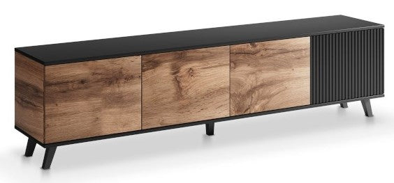 TV Table West Henley | size: Length: 40cm, Width: 200cm, Height: 52cm | color: Black/Oak | image: 2 | variant: 1007340