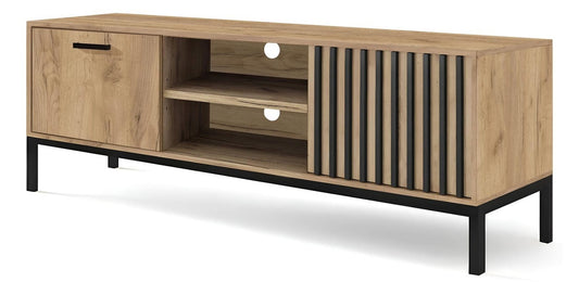 TV Table West Jonava | size: Length: 40cm, Width: 180cm, Height: 48cm | color: Black/Oak | image: 0 | variant: 1007580