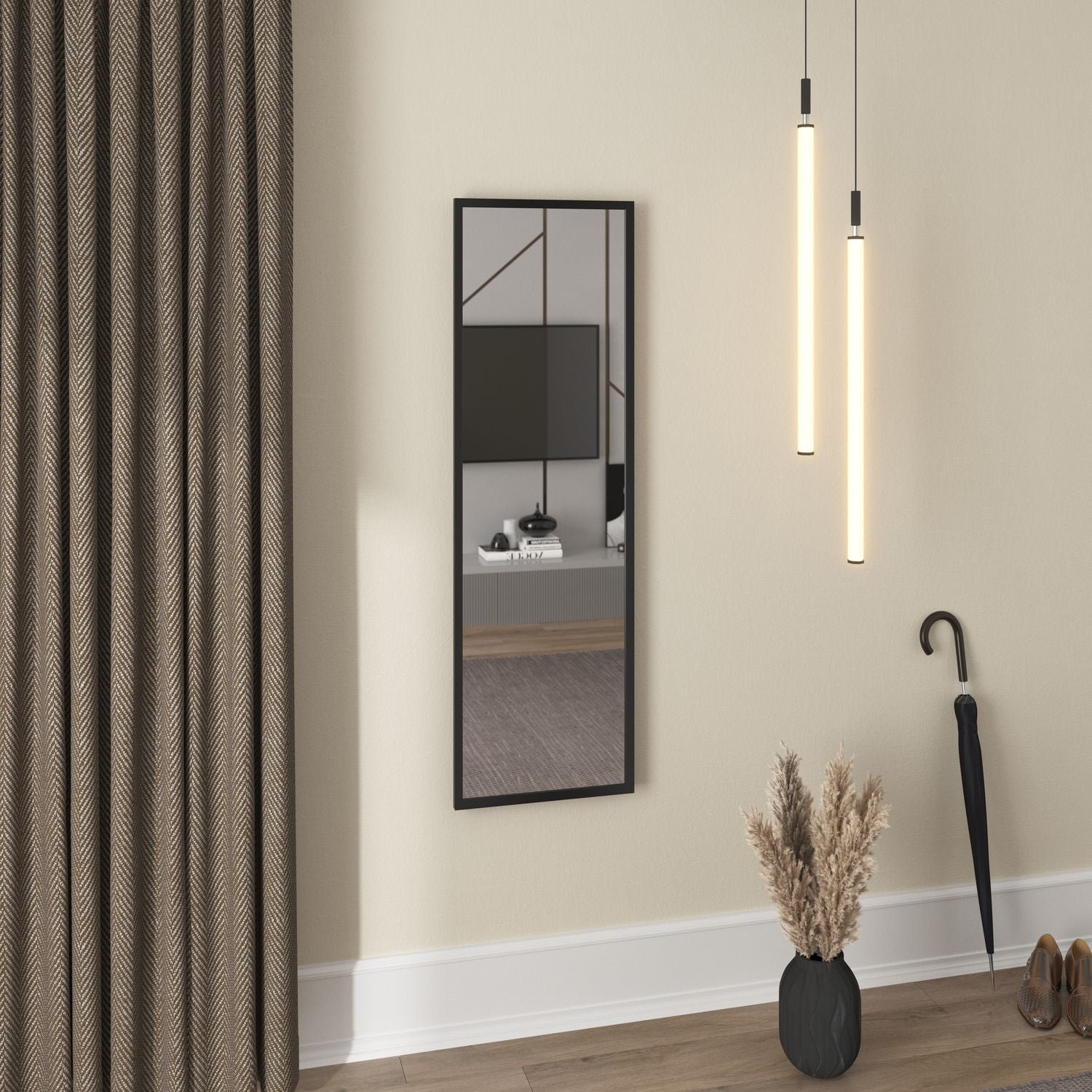 Wall Mirror Arizona | color: Black | image: 1 | variant: 1002152