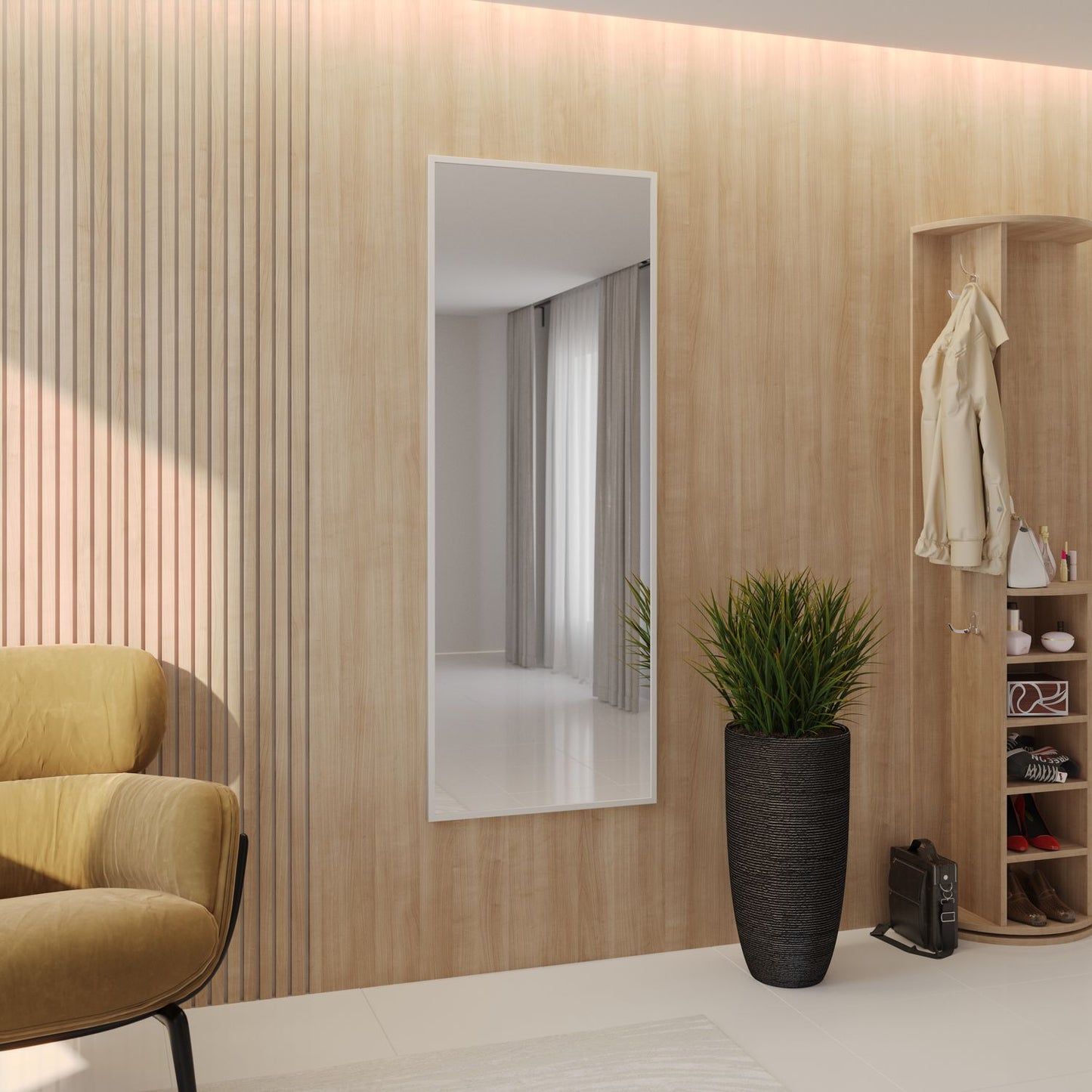 Wall Mirror West Caracas | color: White | image: 1 | variant: 1009395