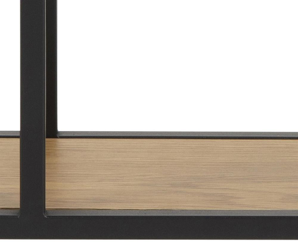 Wall Shelf Aberystwyth | size: Width: 77cm, Height: 77cm, Depth: 20cm | color: Black/Oak | image: 3 | variant: 1006099