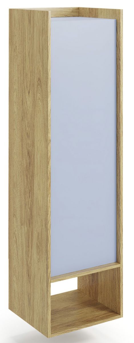 Wall Shelf Espoo | size: Width: 50cm, Height: 179cm, Depth: 41cm | color: Oak/Blue | image: 1 | variant: 1002047