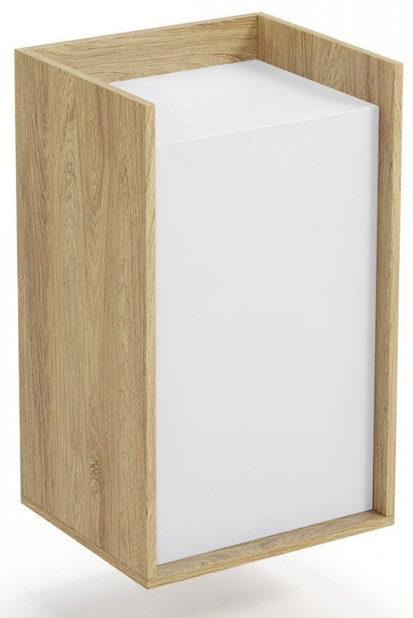 Wall Shelf Espoo | size: Width: 50cm, Height: 83cm, Depth: 41cm | color: White/Oak | image: 1 | variant: 1002033