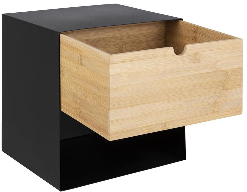 Wall Shelf Joliet | size: Width: 30cm, Height: 30cm, Depth: 25cm | color: Black/Oak | image: 2 | variant: 1016965