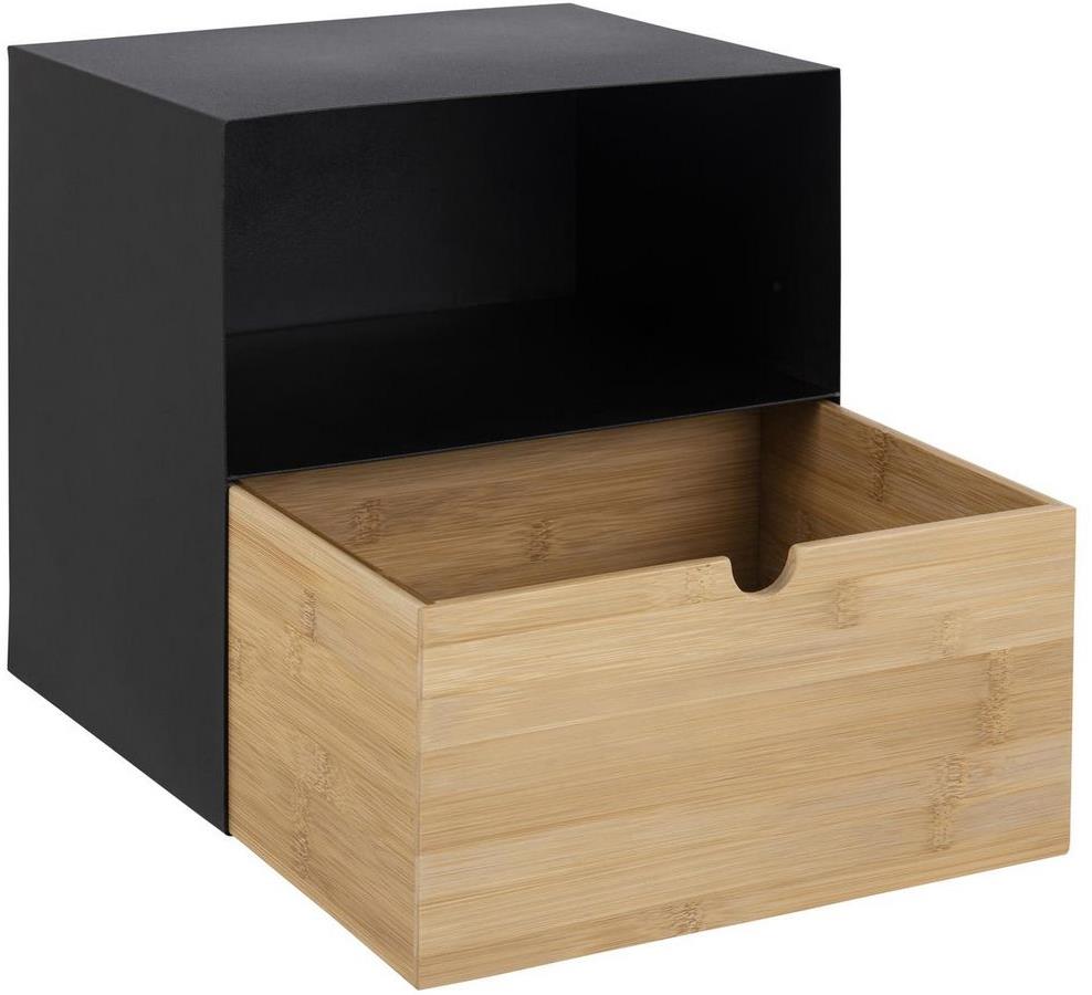 Wall Shelf Joliet | size: Width: 30cm, Height: 30cm, Depth: 25cm | color: Black/Oak | image: 3 | variant: 1016965