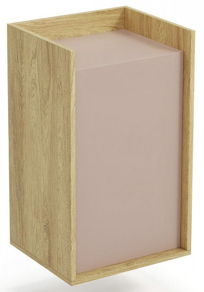 Wall Shelf Mobius 1D | size: Width: 50cm, Height: 83cm, Depth: 41cm | color: Beige/Oak | image: 1 | variant: 1000529