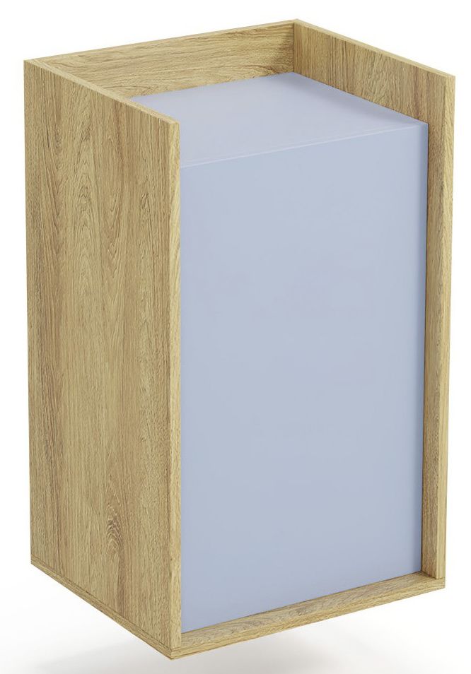 Wall Shelf Mobius 1D | size: Width: 50cm, Height: 83cm, Depth: 41cm | color: Oak/Blue | image: 1 | variant: 1000532