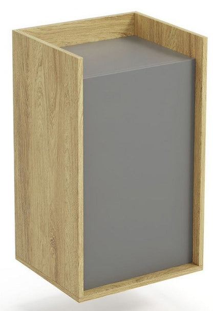 Wall Shelf Mobius 1D | size: Width: 50cm, Height: 83cm, Depth: 41cm | color: Oak/Grey | image: 1 | variant: 1000533