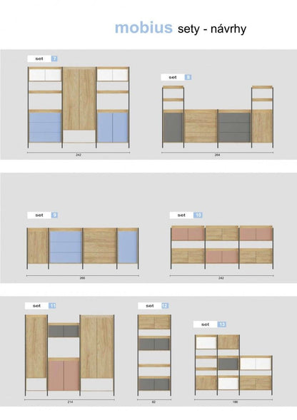 Wall Shelf Mobius 1D | size: Width: 50cm, Height: 83cm, Depth: 41cm | color: White/Oak | image: 6 | variant: 1000530