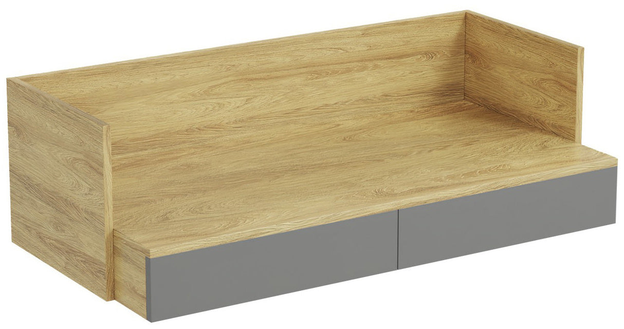 Wall Shelf Mobius 2S | size: Length: 110cm, Width: 55cm, Height: 38cm | color: Gray | image: 1 | variant: 1002025