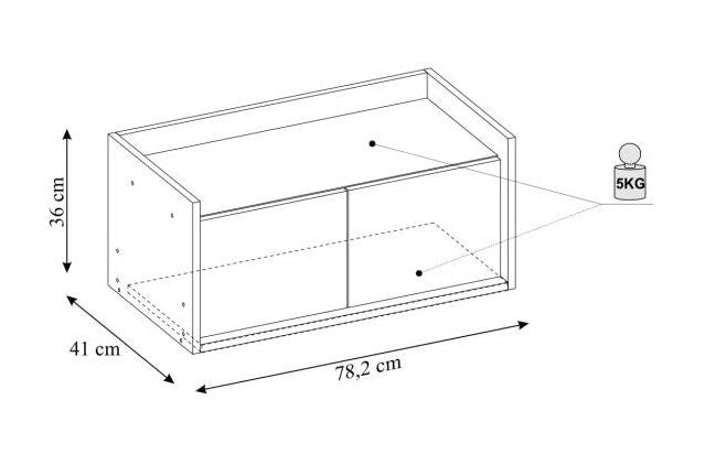 Wall Shelf Roskilde | size: Width: 78cm, Height: 36cm, Depth: 41cm | color: Beige/Oak | image: 2 | variant: 1002016
