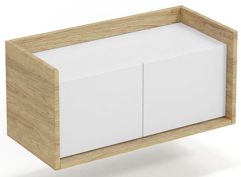 Wall Shelf Roskilde | size: Width: 78cm, Height: 36cm, Depth: 41cm | color: White/Oak | image: 1 | variant: 1002017