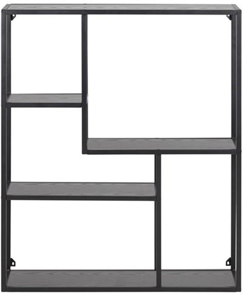 Wall Shelf Seaford 1 | size: Width: 75cm, Height: 91cm, Depth: 20cm | color: Black | image: 2 | variant: 1016952