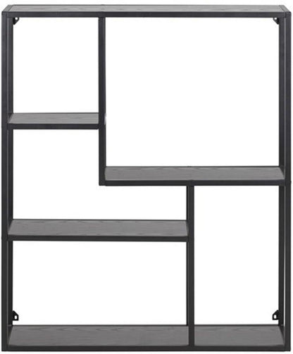 Wall Shelf Seaford 1 | size: Width: 75cm, Height: 91cm, Depth: 20cm | color: Black | image: 2 | variant: 1016952