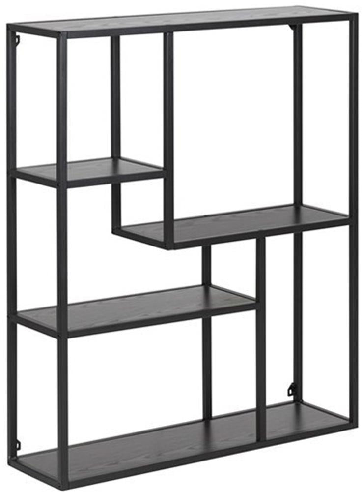 Wall Shelf Seaford 1 | size: Width: 75cm, Height: 91cm, Depth: 20cm | color: Black | image: 3 | variant: 1016952