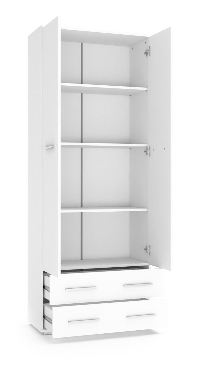 Wardrobe Lima 1 | size: Width: 77cm, Height: 200cm, Depth: 40cm | color: White | image: 1 | variant: 1000300