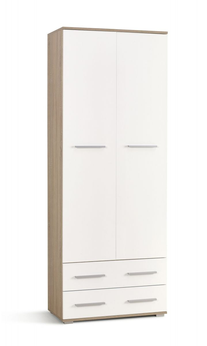 Wardrobe Lima 1 | size: Width: 77cm, Height: 200cm, Depth: 40cm | color: White/Oak | image: 1 | variant: 1000301