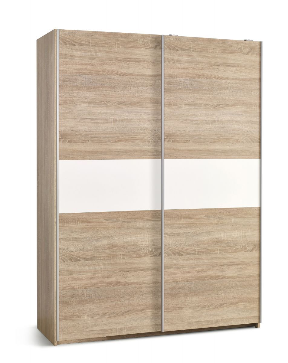 Wardrobe Lima 2 | size: Width: 153cm, Height: 210cm, Depth: 58cm | color: White/Oak | image: 1 | variant: 1000305